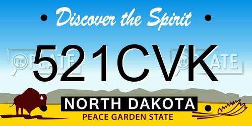 521CVK North Dakota License Plate