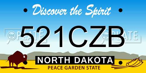 521CZB North Dakota License Plate