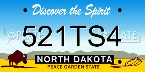 521TS4 North Dakota License Plate