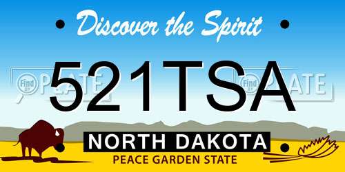 521TSA North Dakota License Plate