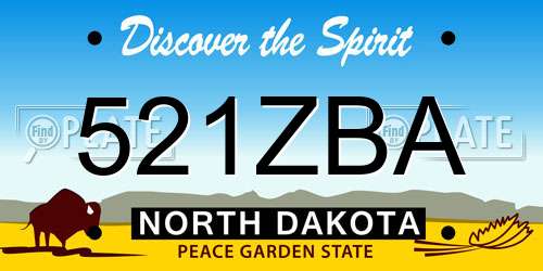 521ZBA North Dakota License Plate