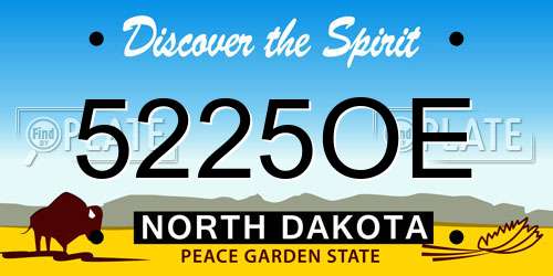 5225OE North Dakota License Plate