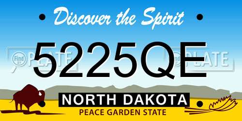 5225QE North Dakota License Plate