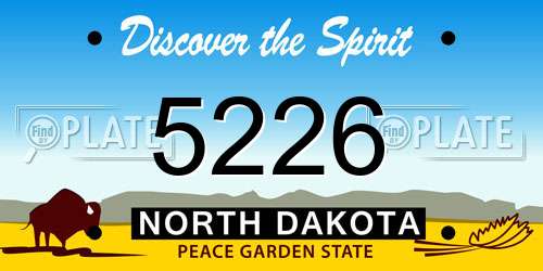 5226 North Dakota License Plate