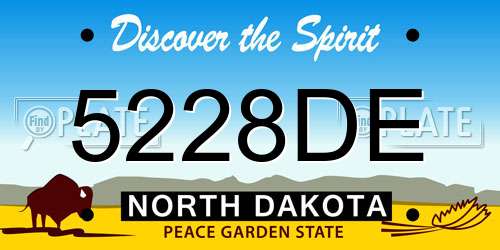 5228DE North Dakota License Plate