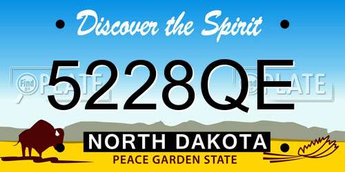 5228QE North Dakota License Plate