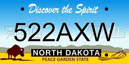 522AXW North Dakota License Plate