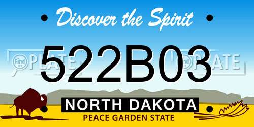522B03 North Dakota License Plate