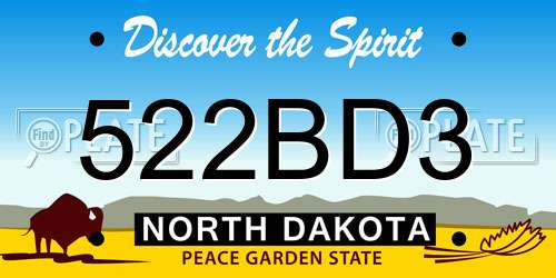 522BD3 North Dakota License Plate