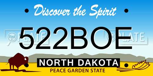 522BOE North Dakota License Plate