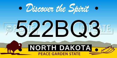 522BQ3 North Dakota License Plate