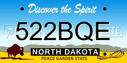 522BQE North Dakota License Plate
