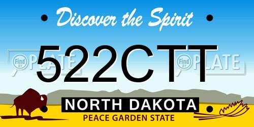 522CTT North Dakota License Plate