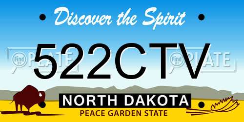 522CTV North Dakota License Plate