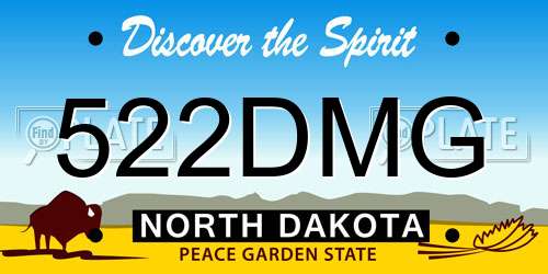 522DMG North Dakota License Plate