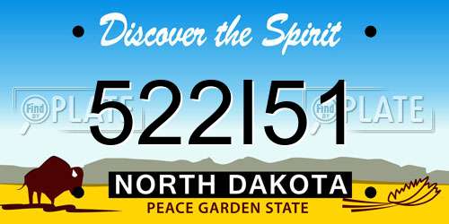 522I51 North Dakota License Plate