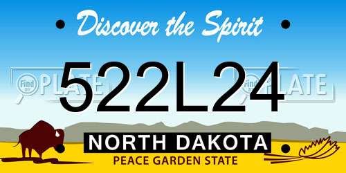 522L24 North Dakota License Plate