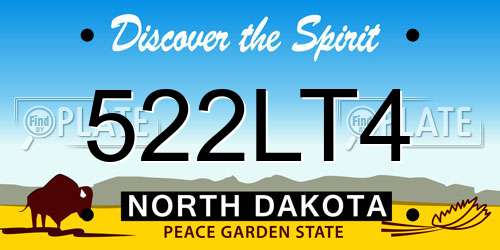 522LT4 North Dakota License Plate