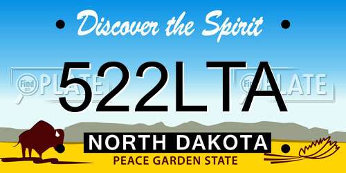 522LTA North Dakota License Plate