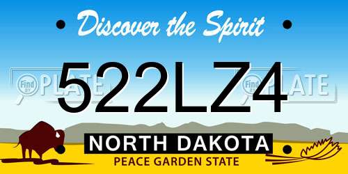 522LZ4 North Dakota License Plate