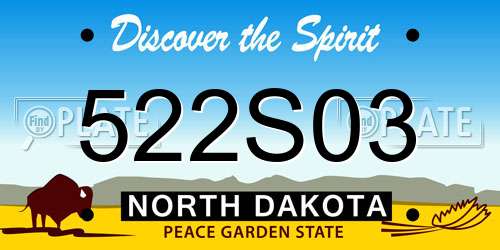 522S03 North Dakota License Plate