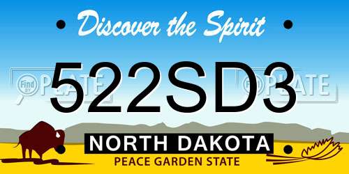 522SD3 North Dakota License Plate
