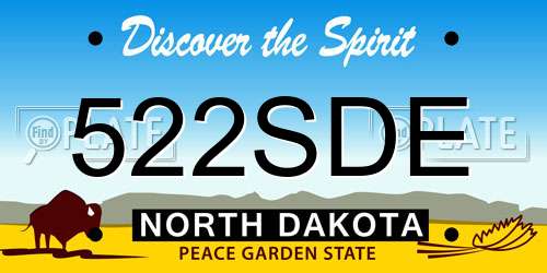 522SDE North Dakota License Plate