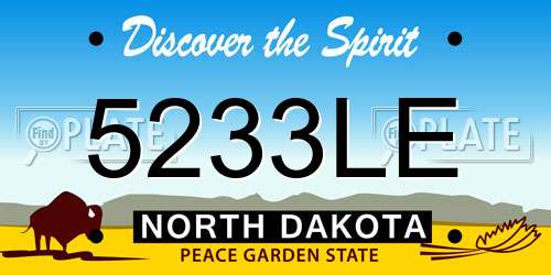 5233LE North Dakota License Plate