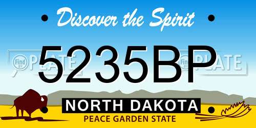 5235BP North Dakota License Plate