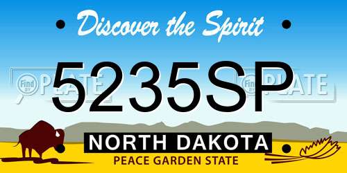 5235SP North Dakota License Plate