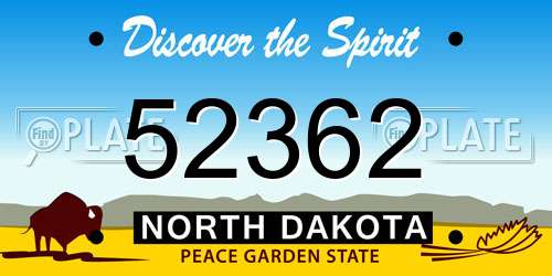 52362 North Dakota License Plate
