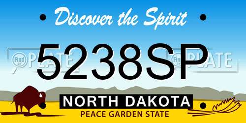 5238SP North Dakota License Plate