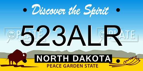 523ALR North Dakota License Plate