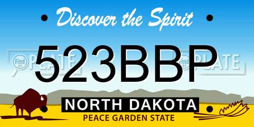 523BBP North Dakota License Plate
