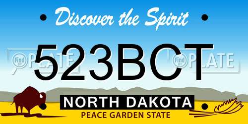 523BCT North Dakota License Plate
