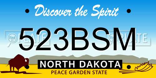 523BSM North Dakota License Plate