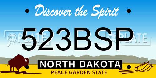 523BSP North Dakota License Plate