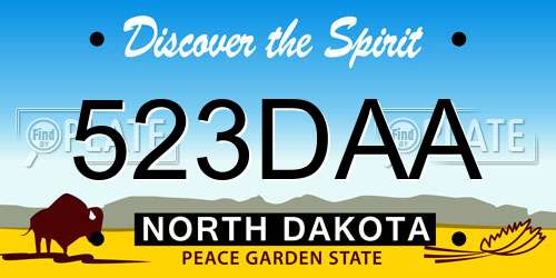 523DAA North Dakota License Plate