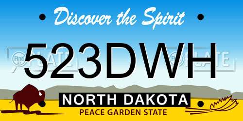 523DWH North Dakota License Plate