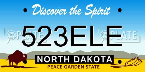 523ELE North Dakota License Plate
