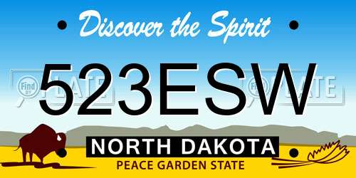 523ESW North Dakota License Plate