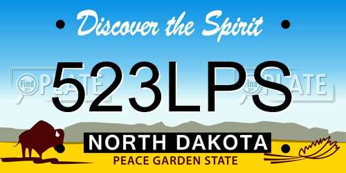 523LPS North Dakota License Plate