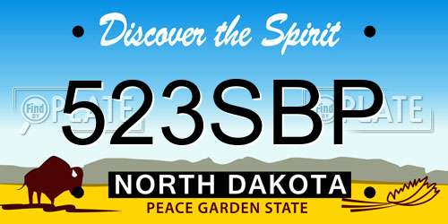 523SBP North Dakota License Plate