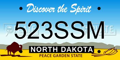 523SSM North Dakota License Plate