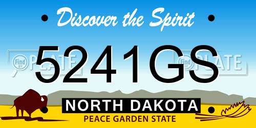 5241GS North Dakota License Plate