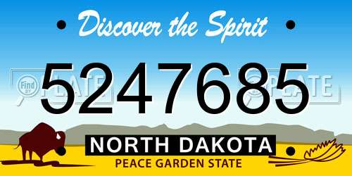 5247685 North Dakota License Plate