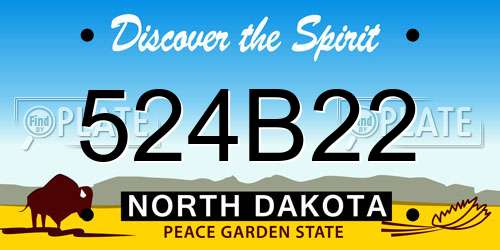 524B22 North Dakota License Plate