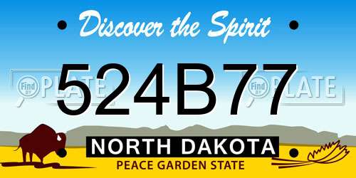 524B77 North Dakota License Plate