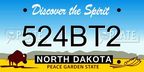 524BT2 North Dakota License Plate