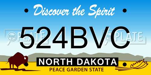 524BVC North Dakota License Plate